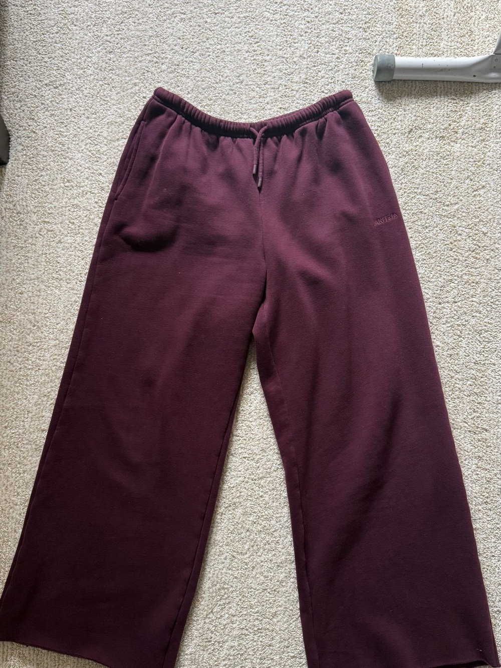 Aritzia wide leg mega fit flutter sweatpants in Cardamon
